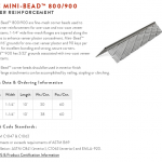 ThinCoat Plaster Corner Bead – spec sheet
